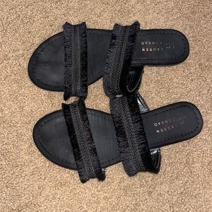 Black slide sandals
